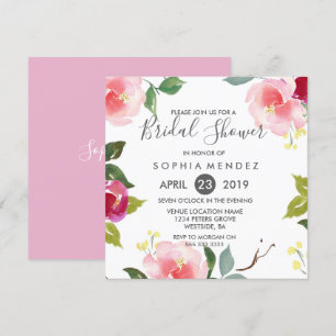 Joli Invitation de Fêtes des mariées florales de p