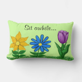 Joli Jardin Fleurs vert Jeu Oreiller