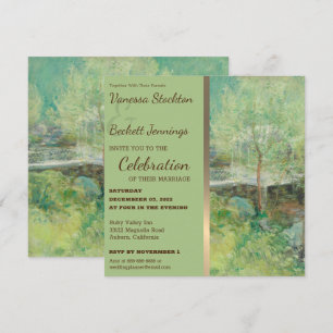 Joli Jardin Peint Vintage Invitation Mariage