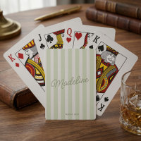 Joli jeu de cartes rayé côtier personnalisé modern
