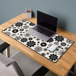 Joli jeu moderne noir et blanc motif floral