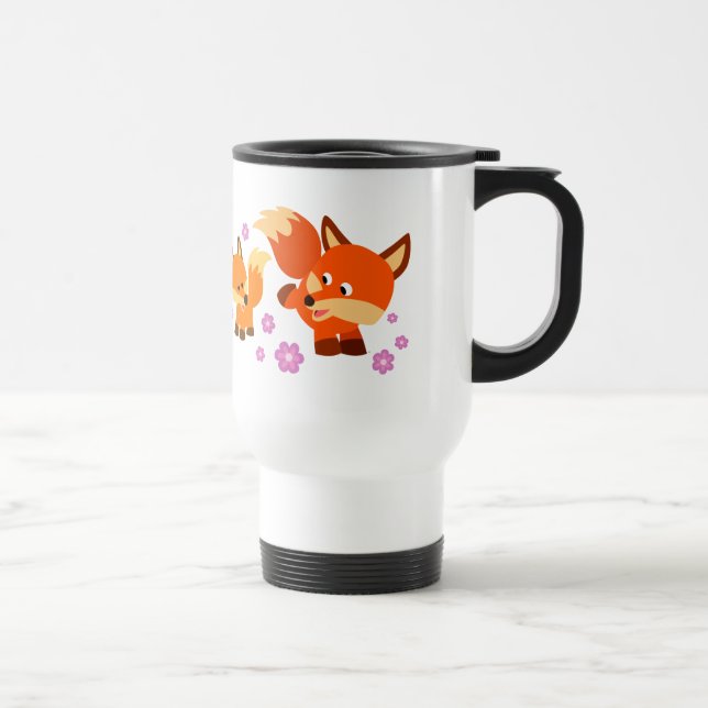 Joli Jouer Cartoon Foxes Commuter Mug (Droite)