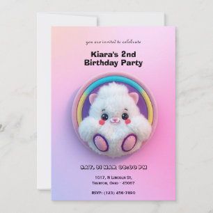 Joli Jouet à peluche blanc Carte d'anniversaire