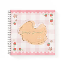 Joli journal personnalisé à carreaux de fraise