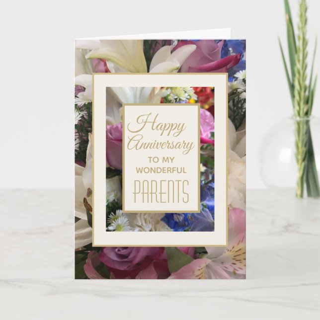 Joli ! Joyeux anniversaire aux parents carte de vo (Devant)