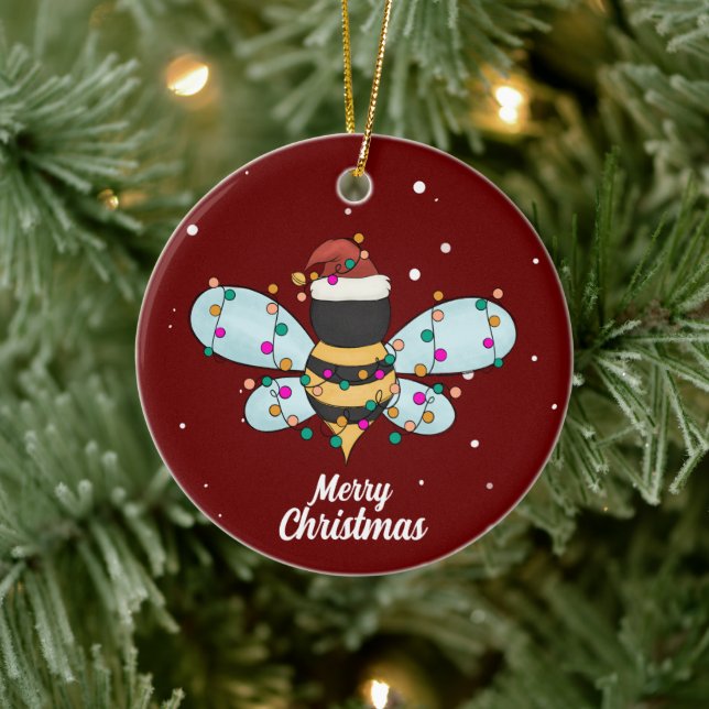 Joli joyeux ornement en céramique d'abeille de Noë (Arbre)