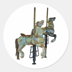 Joli Joyeux Parcours Carrousel Chevaux Stickers
