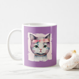 Joli Kitty Avec Mug De Bow Rose