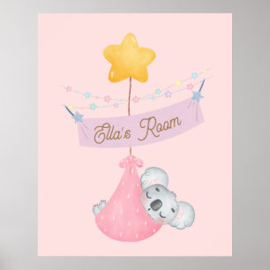 Joli koala endormi décoration murale personnalisée