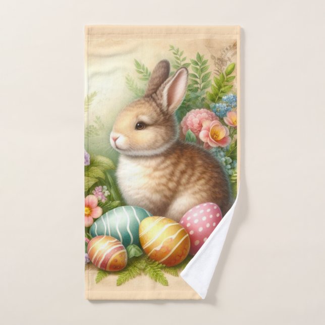 Joli lapin de Pâques Vacances serviette main (Serviette à main)