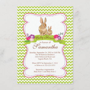 Joli lapin lapin Baby Shower Invitations