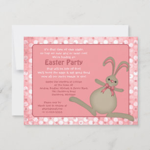 Joli lapin lapin de Pâques Invitations de fête de 