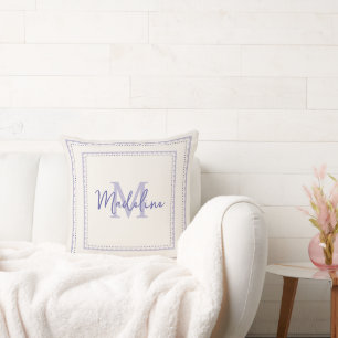 Joli Lavender Monogramme Coussin de script