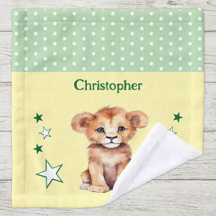 Joli lion ajouter un nom pois étoiles vert