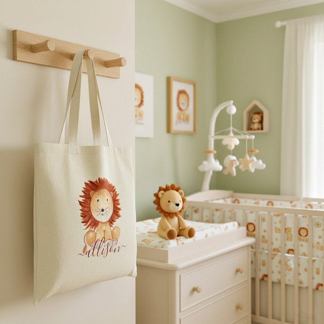 Joli lion dessiné à la main sac fourre-tout enfant (Créateur téléchargé)