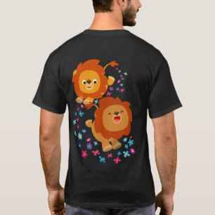 Joli Lions Caricature Dans Le T-Shirt Du Jardin (R