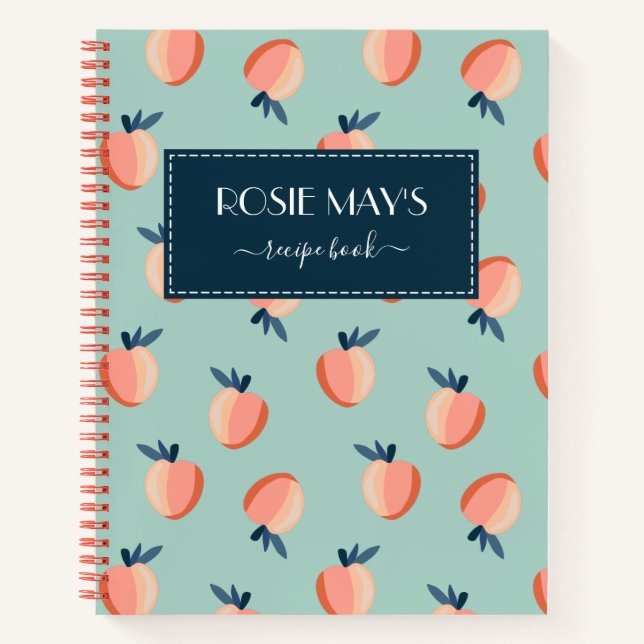 Joli livre de recettes Motif Peach (Devant)