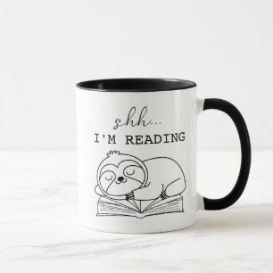 Joli livre Lover Je lis Sloth Mug