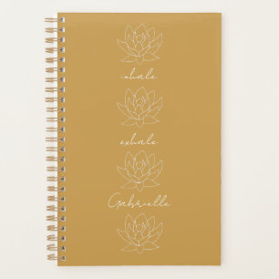 Joli Lotus jaune or Yoga & Journal de méditation