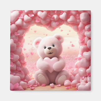 Joli Magnet Ours en Peluche pour la Saint-Valentin