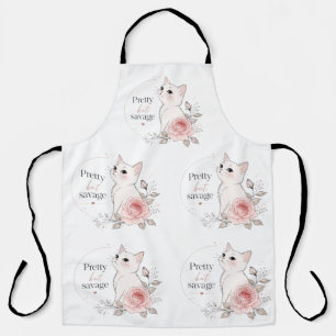 Joli mais sauvage tablier chat kawaii Rose