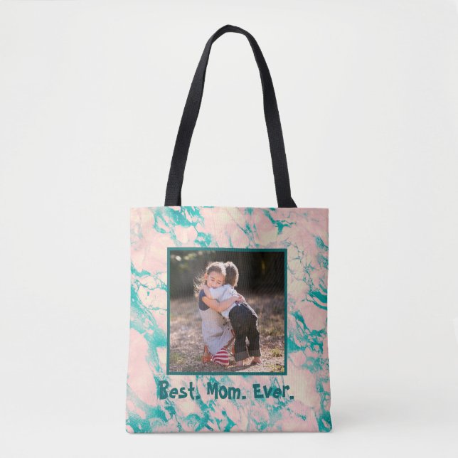 Joli marbre Meilleure maman jamais rose et Sac fou (Devant)