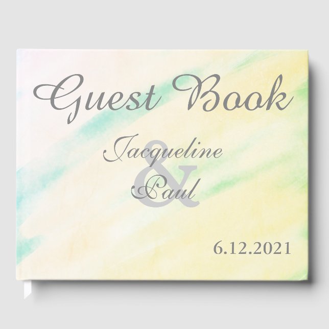 Joli Mariage d'aquarelle Tropical Livre d'invités (Recto)