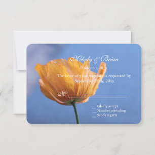 Joli mariage de fleur de pavot jaune sauvage carte