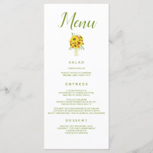 Joli menu Mariage tournesol