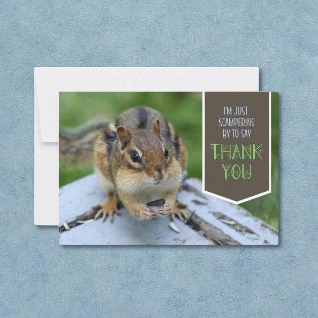 Joli Merci Chipmunk Carte de remerciements plat (Créateur téléchargé)