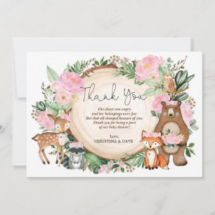 Joli Merci d'Baby shower floral pour filles de boi