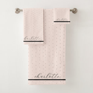 Joli Moderne Élégant Nom De Script Blush Pink Doté