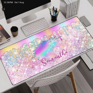 Joli monogramme de licorne arc-en-ciel avec étoile