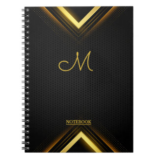 Joli Monogramme professionnel Carnet noir & or