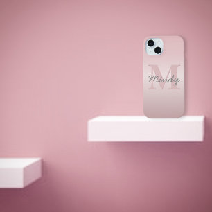Joli monogramme rose personnalisable & écriture de