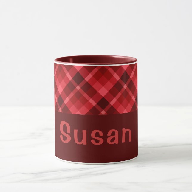 Joli Monogramme rouge rubis 11 oz Café Mug (Centre)