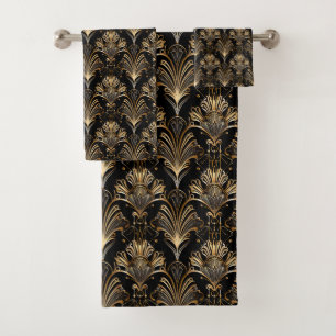 Joli motif carrelé art déco d'or noir