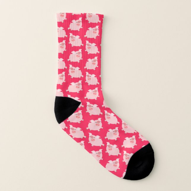 Joli Motif de cochons de dessin joyeux (Gauche intérieur)