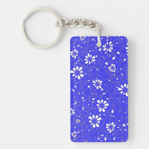 Joli motif de fleurs classiques bleu blanc