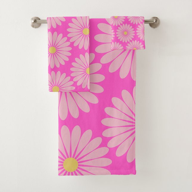 Joli Motif de fleurs scandinave rétro en rose  (En situation)