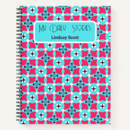 Joli Motif personnalisé rose Journal Carnet spira