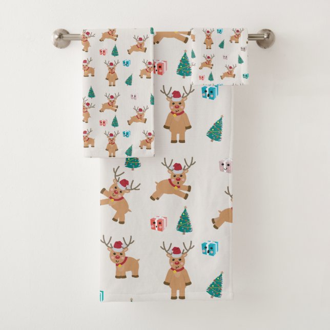 Joli Noël Cerf Noël Cadeaux et Motif d'arbre (En situation)