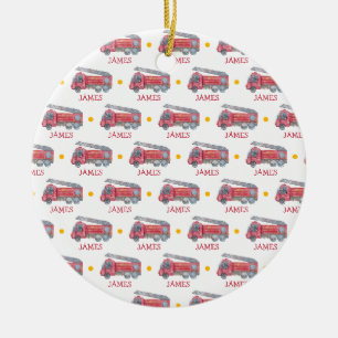 Joli Noël personnalisé ornement de camion de feu