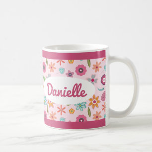 Joli nom de Motif de fleurs Mug