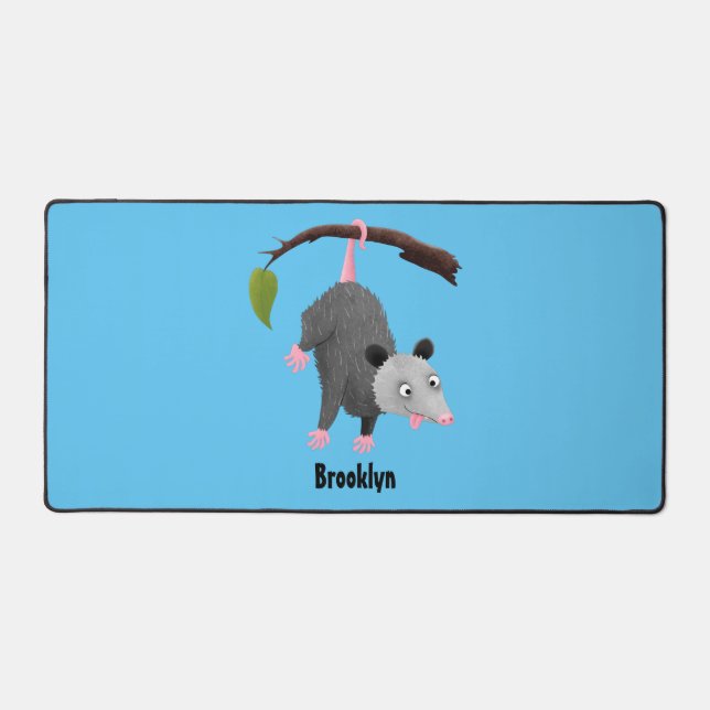Joli opossum accroché à la branche dessin animé (Recto)
