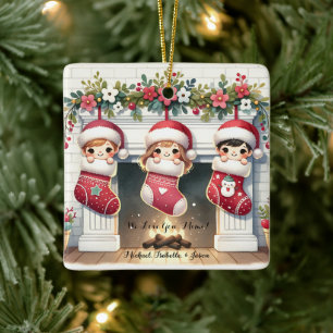 Joli Ornement De Noël En Céramique Personnalisée P