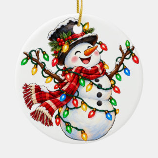 Joli Ornement de Noël en Lumières de Bonhomme de N