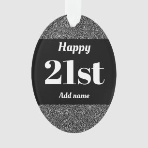 Joli ornement personnalisé 21ème de cadeau