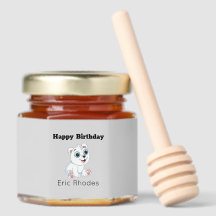 Joli ours polaire blanc sur fond gris pour un anni