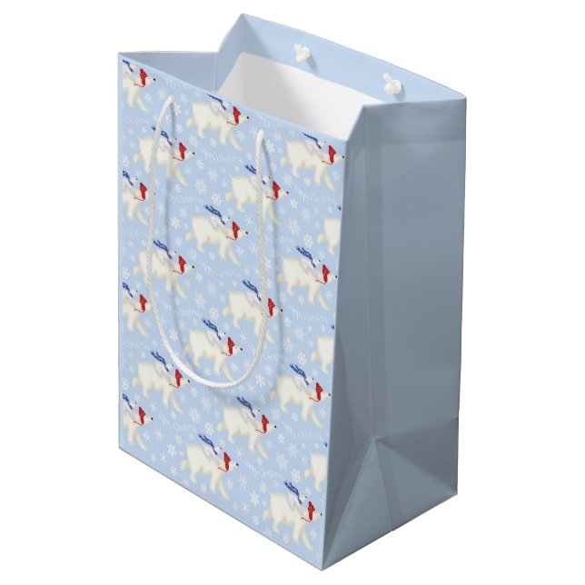 Joli ours polaire et petit sac cadeau de Noël (Dos Angle)
